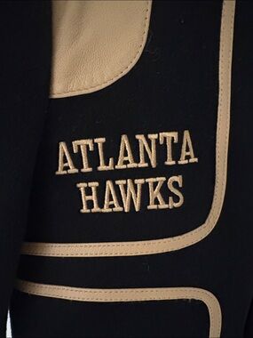 Milano Black and Tan Atlanta Hawks Varsity Jacket